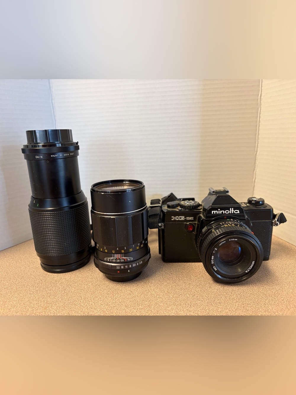 Vintage Minolta XG-SE Film Camera with 2 Lenses tested/working